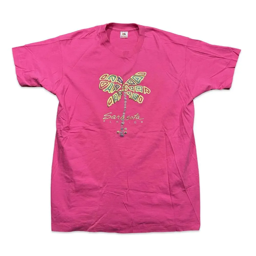 Vintage Sarasota Florida 90s Palm Tree Graphic Tee - Picture 1 of 2